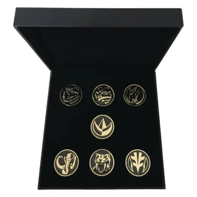 Mighty Morphin Power Rangers Power Coins 24k Gold-Plated Pins Box Set