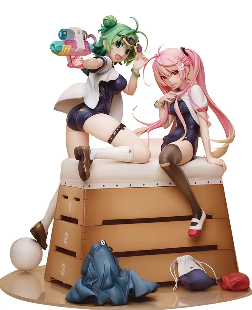 Poyoyon Rock Orig Char Pink & Midori Sukumizu 1/5.5 PVC Figure